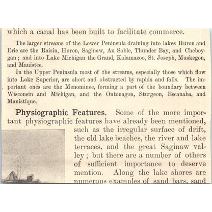Scene on the Kalamazoo River Michigan 1901 Engraving AF2-A6