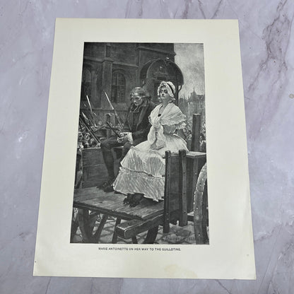 Marie Antoinette on Her Way to the Guillotine 8.5x11.5" Engraving Art Print V20