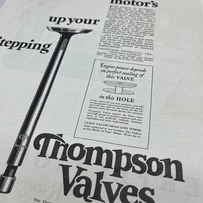 Thompson Auto Valves Cleveland Detroit 1928 Original Advertisement FL6-8