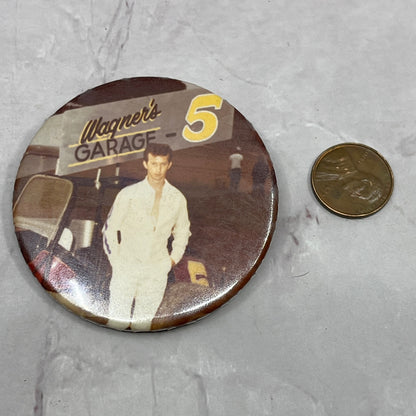 Vintage Racing Portrait Racecar #5 Wayne's Garage Vintage Pinback Button TC5-PB
