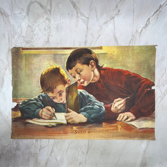 1907 Showing Off Boston Globe Supplement Art Print Lithograph 11x17 FL6-4