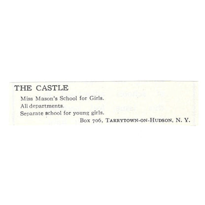 The Castle Miss Maison's Girls School Tarrytown NY 1924 Magazine Ad AD8-O6