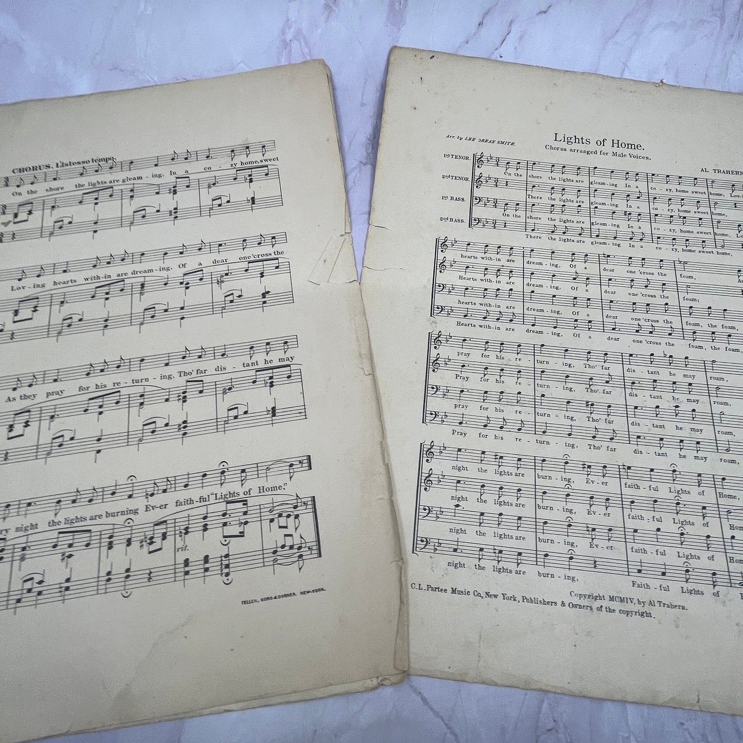 Lights of Home Story Ballad Lottie Blair Parker 1904 Sheet Music V15