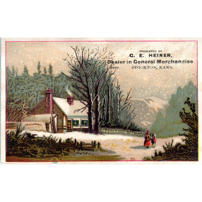 G.E. Heiner General Store Stockton KS Ten Commandments c1880 Trade Card AE5