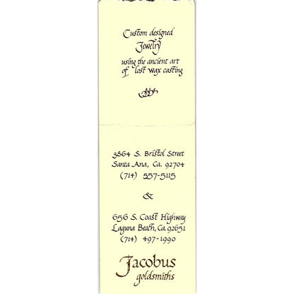Jacobus Goldsmiths Laguna Beach CA, Vintage Business Card SB4-B2