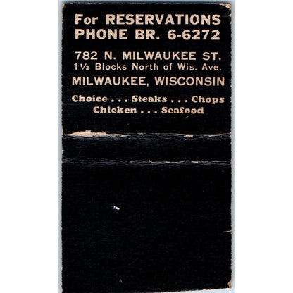 La Bracke's Cafe Milwaukee WI Vintage Matchbook Cover SF4-Y6