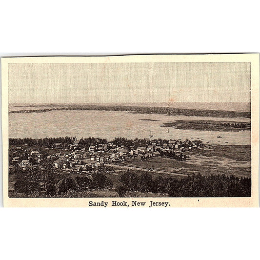 Sandy Hook New Jersey 3x4" 1901 Engraving AF6-M11