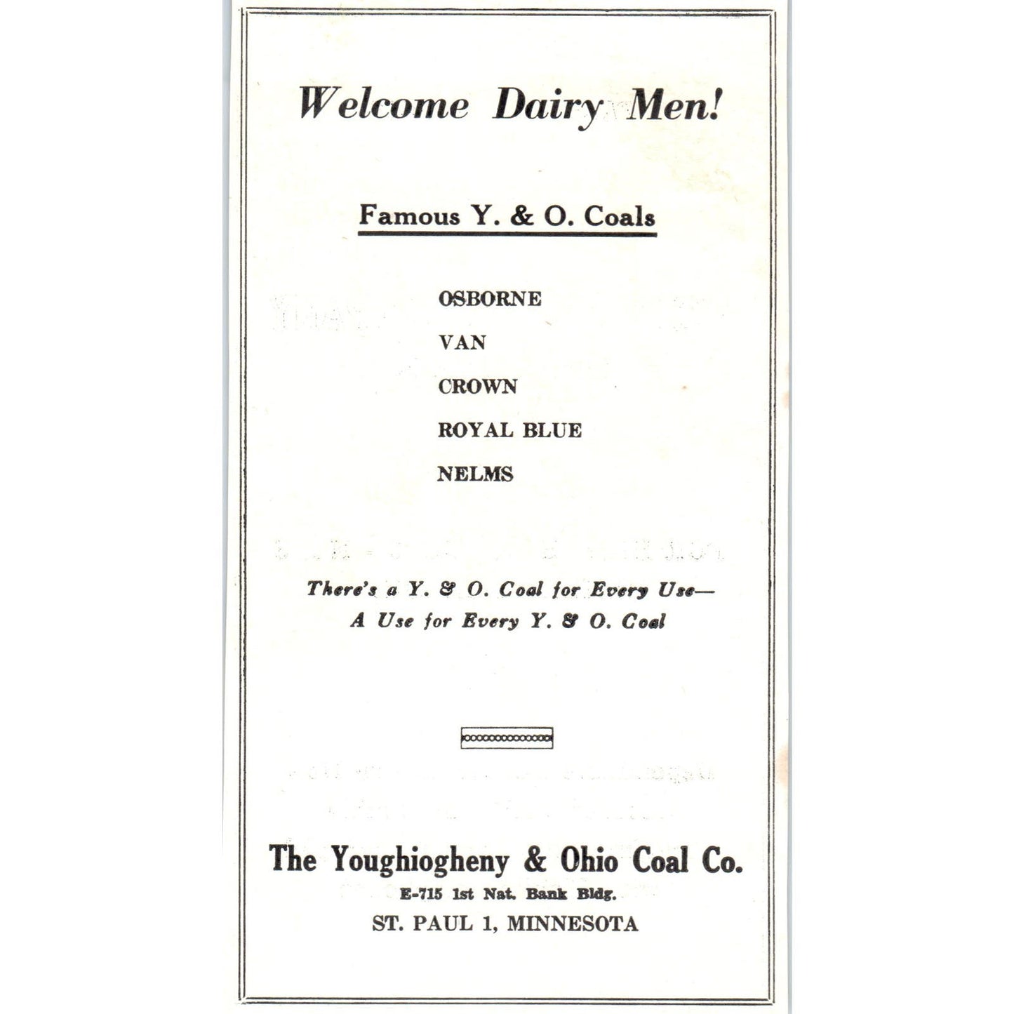 Youghiogheny & Ohio Coal Co St Paul, Richards Oil Co Minneapolis 1953 Ad AE9-DC2