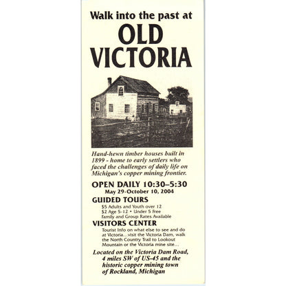 Vintage Old Victoria Rockland Michigan Travel Leaflet TF4-B4