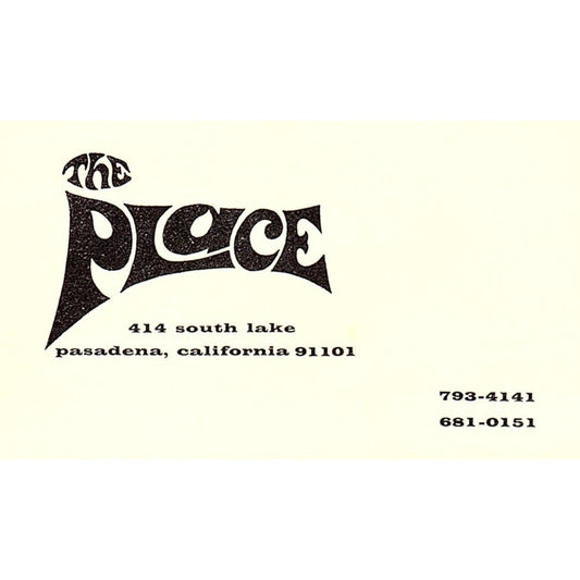 The Place Clothing Pasadena CA Vintage Business Card SE5-B4