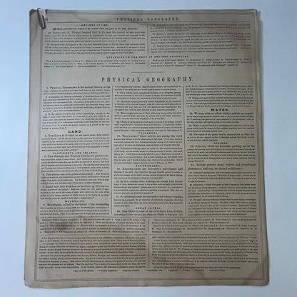 Original 1866 Physical Geography Description 2 Page Roswell Smith Engraved V27-4