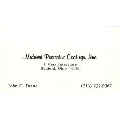Midwest Protective Coatings, Inc. John C. Drane Bedford OH Card SSB4-B12