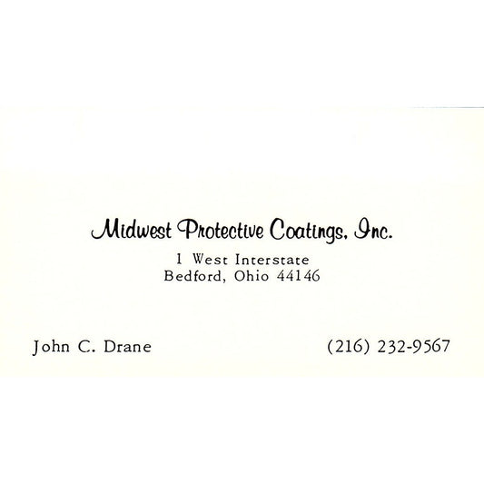 Midwest Protective Coatings, Inc. John C. Drane Bedford OH Card SSB4-B12