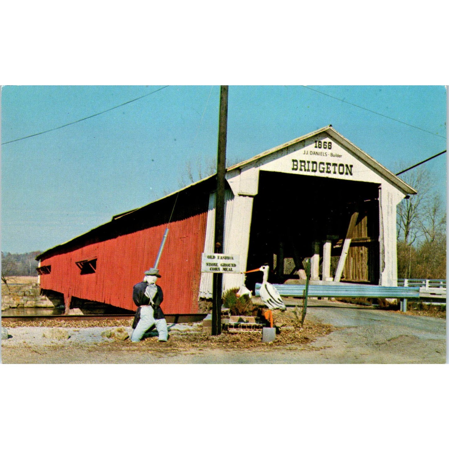 Bridgeton Bridge Parke County Indiana Covered Bridge Postcard PB11