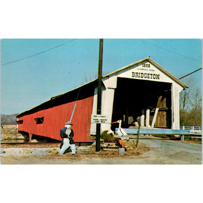 Bridgeton Bridge Parke County Indiana Covered Bridge Postcard PB11