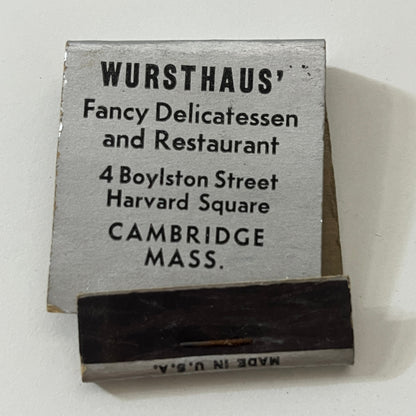 Wursthaus Delicatessen Cambridge MA Vintage Matchbook Cover TB6-MB1-1