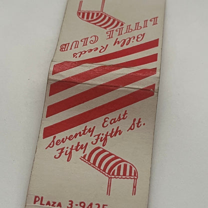 Billy Reed's Little Club 70 East 55th St NY Vintage Matchbook Cover TB8-MB2-1