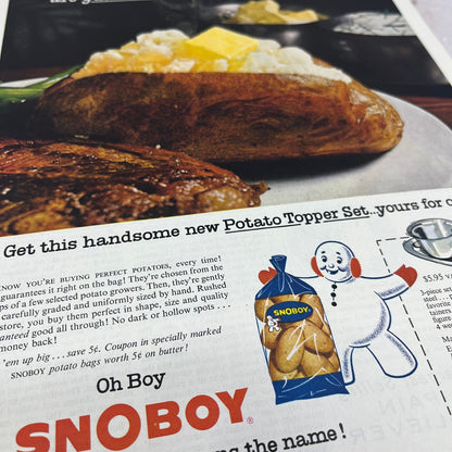 1961 Snoboy Potatoes Topper Set Offer 10x13 Magazine Advertisement FL6-7