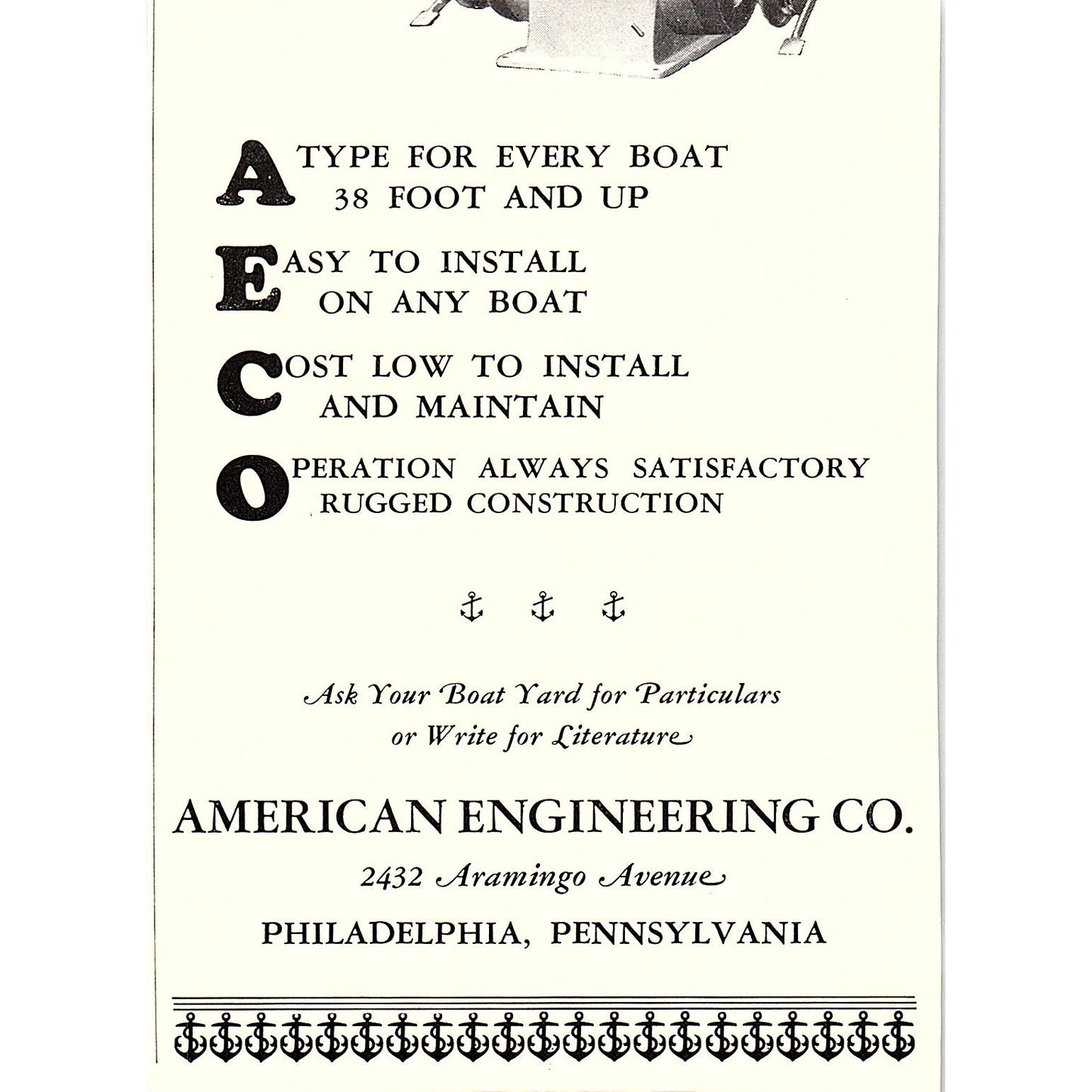 W&J Tiebout Marine Hardware and Equipment New York 1932 Ad AG2-M17