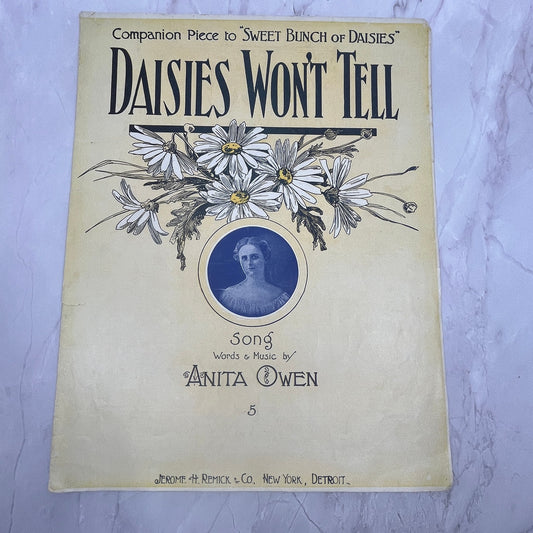 Daisies Won't Tell Anita Owen 1908 Sheet Music V15