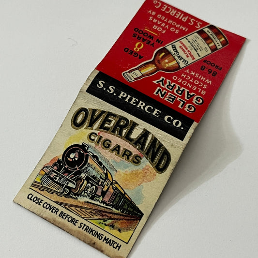 Overland Cigars Glen Garry Scotch Whiskey Vintage Matchbook Cover TB6-MB1-12