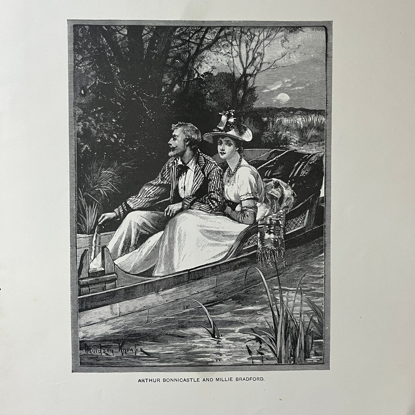 Arthur Bonnicastle and Millie Bradford Davidson Knowles Engraving Print 9x12 V8