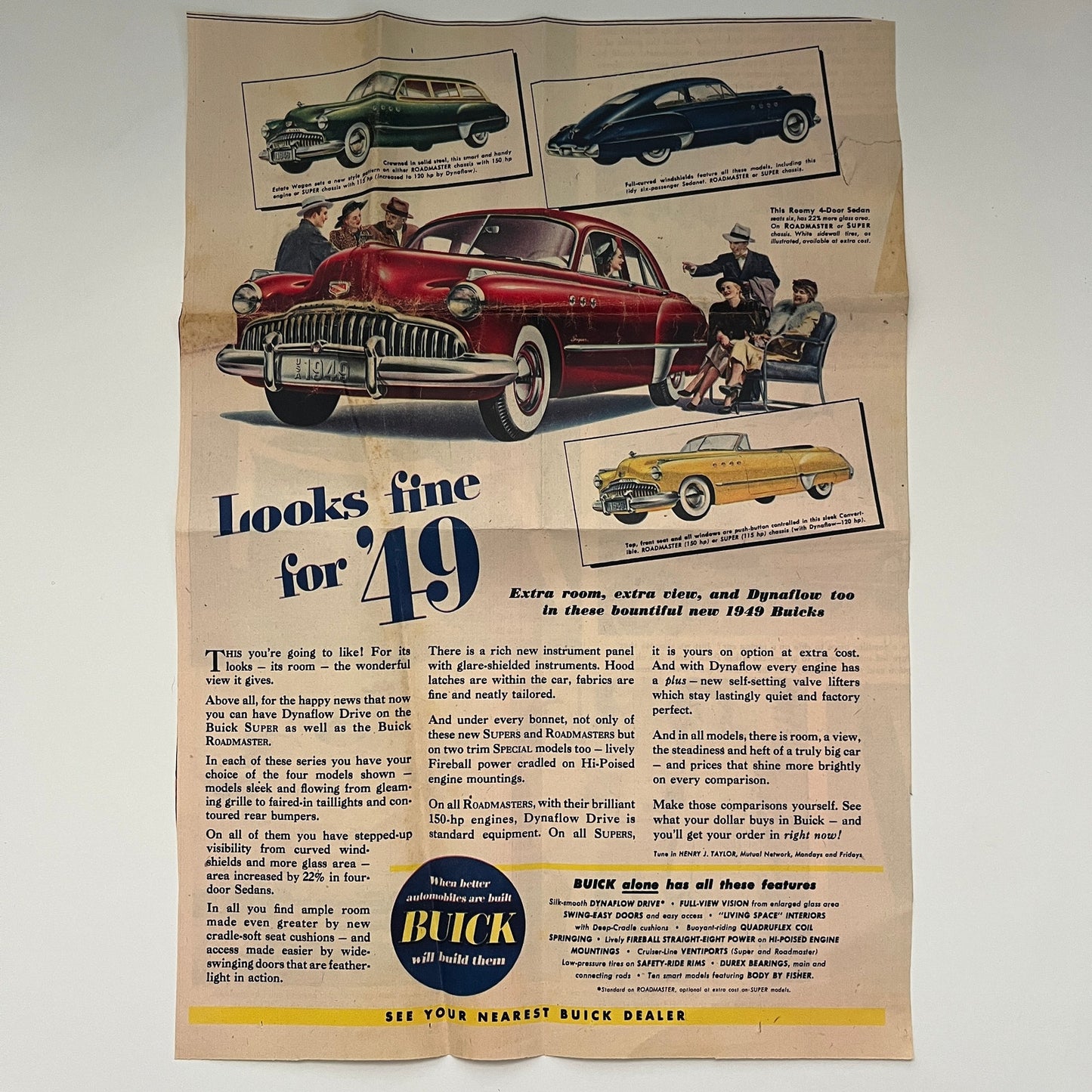 1949 Buick Roadmaster Dynaflow Drive 1948 Ad AG3-3