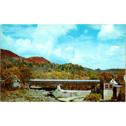 Covered Bridge at Woodsville NH Vintage Covered Bridge Postcard PC15