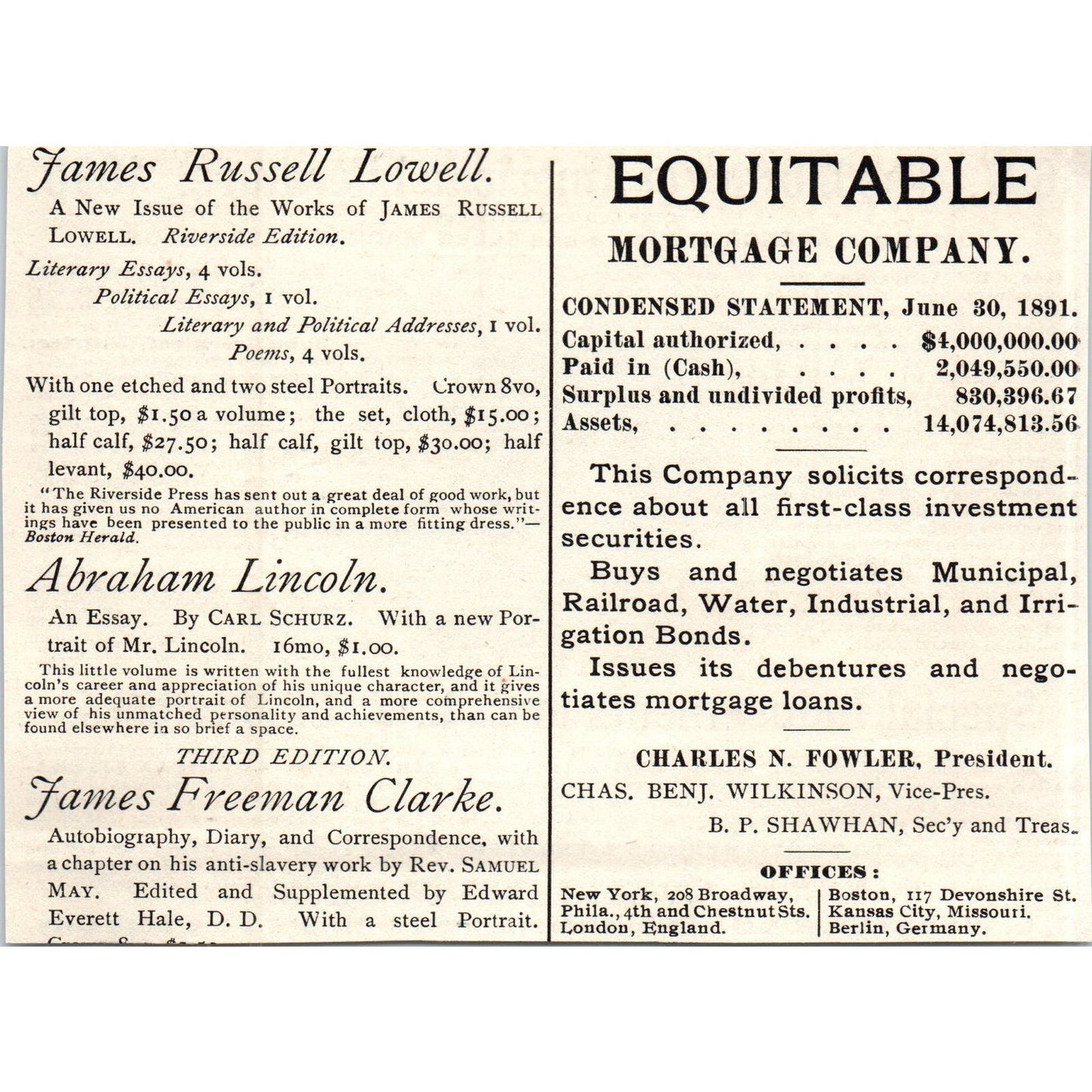 Celia Thaxter American Literature C.L. Webster & Co c1890 Victorian Ad AE8-CH1