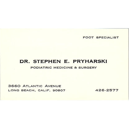 Podiatric Medicine and Surgery, Dr. Stephen  Long Beach, CA Business Card SF3-B9