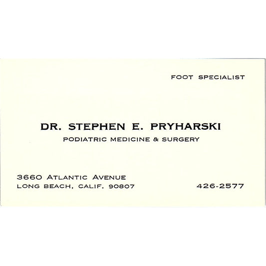 Podiatric Medicine and Surgery, Dr. Stephen  Long Beach, CA Business Card SF3-B9