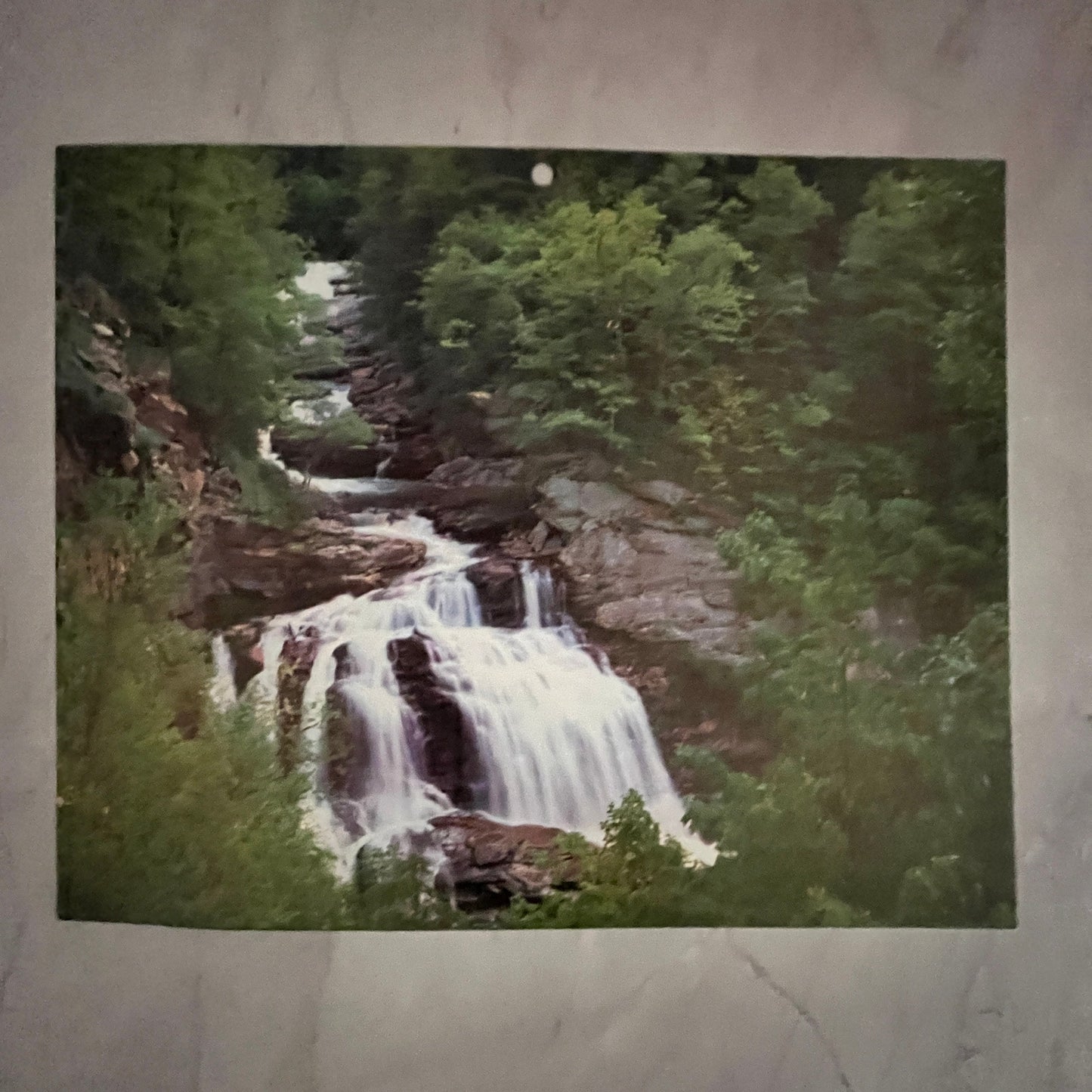 1983 Cullasaja Falls Waterfall Scene 7x8.5" Art Print V23