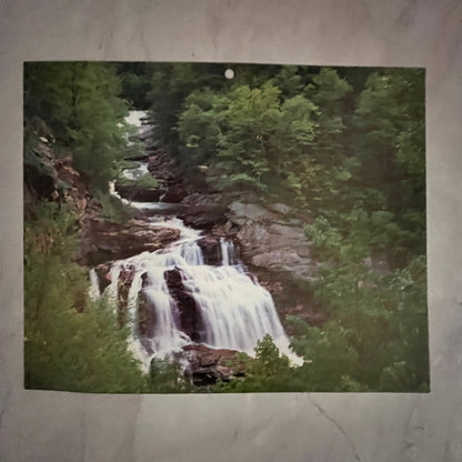 1983 Cullasaja Falls Waterfall Scene 7x8.5" Art Print V23