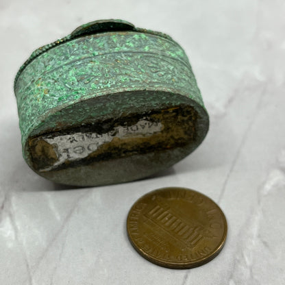 Vtg Italian Murano Glass Micro Mosaic Filigree Gold Tone Pill Box Organizer SC1