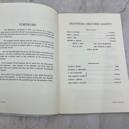 1953 The Redemption Program Charles Gounod Grantham Oratorio Society TF5-L2