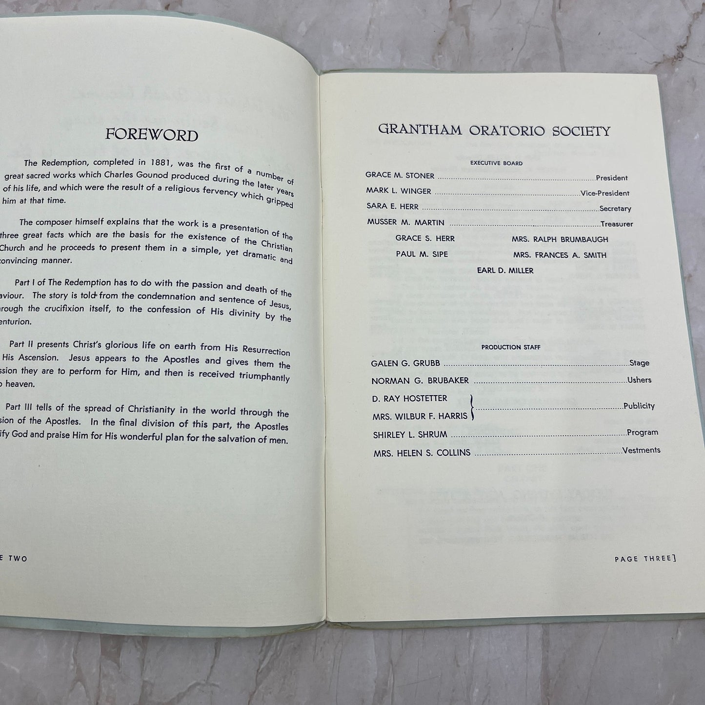 1953 The Redemption Program Charles Gounod Grantham Oratorio Society L4-3