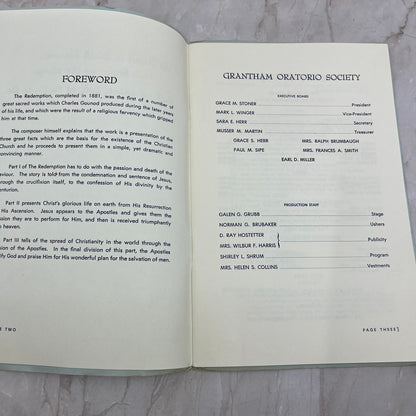 1953 The Redemption Program Charles Gounod Grantham Oratorio Society L4-3