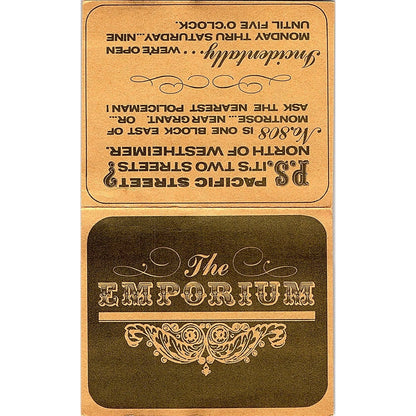 The Emporium Antiques Frank Arnold Houston TX Vintage Business Card TH2-B1