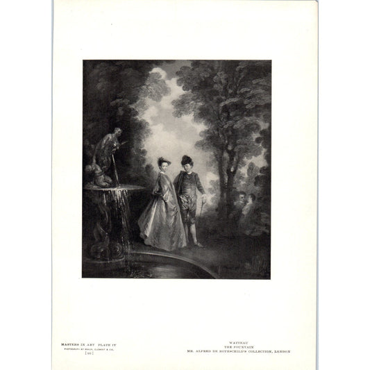 The Fountain - Watteau c1905 Art Print D15