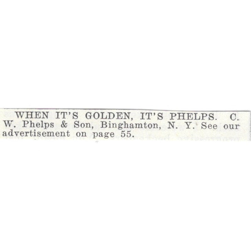 C.W. Phelps & Son Golden Binghamton NY 1926 Ad AG3-S21