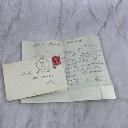 1922 La Valle WI Letter to State Bank Wonewoc WI Postal Cover Ai5-PCL