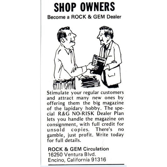 Rock and Gem Circulation Encino California 1971 Magazine Ad AD8-R9