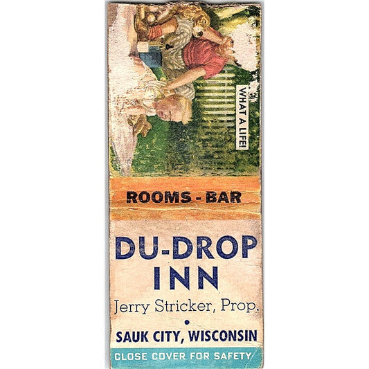 Du-Drop Inn Jerry Stricker Sauk City WI Vintage Matchbook Cover SF3-Y1