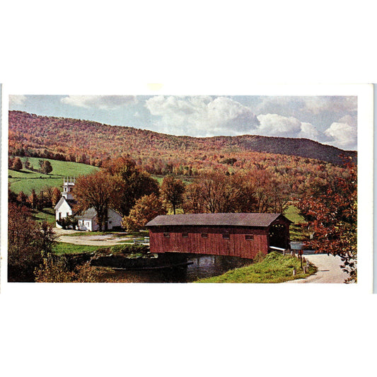 Bridge at the Green West Arlington Vermont Covered Bridge Postcard PB13