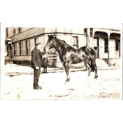 RPPC Man With Horse Original Postcard PC10