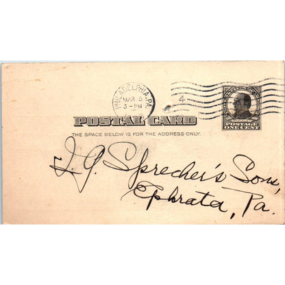1908 Wheeling Corrugating Co Philadelphia Payment Receipt Postal Card AE8