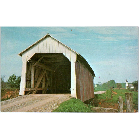 Perry County #3 Jonathan Creek Hopewell Twp Ohio Covered Bridge Postcard PC2