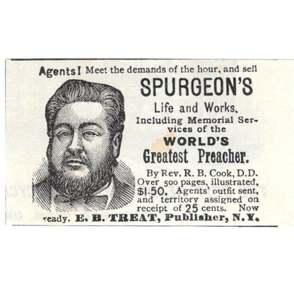Spurgeon's Life and Works Book Advertisement c1890 Victorian Ad AE9-CH1