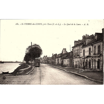 St Pierre Des Corps Près Tours Le Quai De La Loire French Antique Postcard PE11