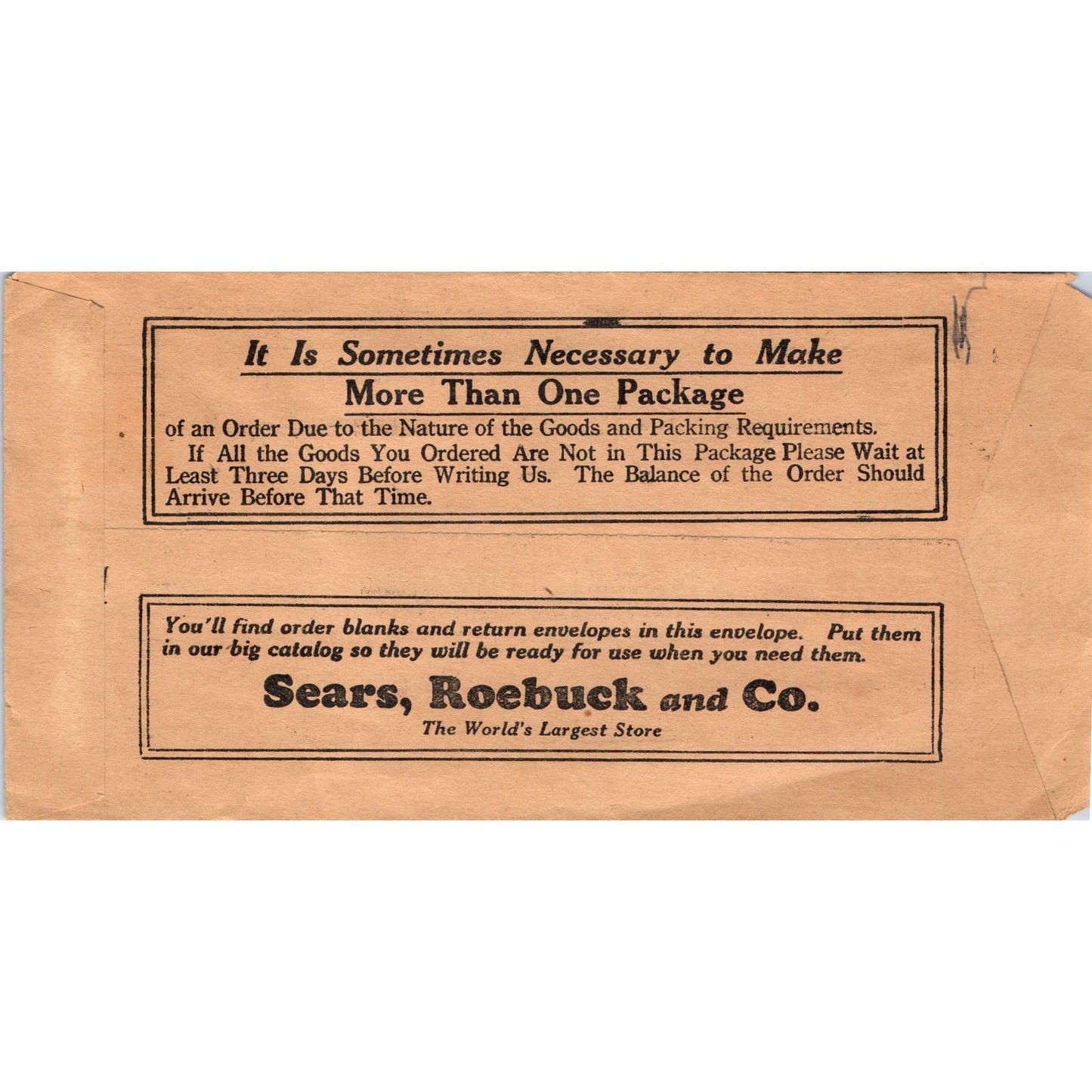 Vintage Sears, Roebuck and Co Advertising Envelope AE9-X2